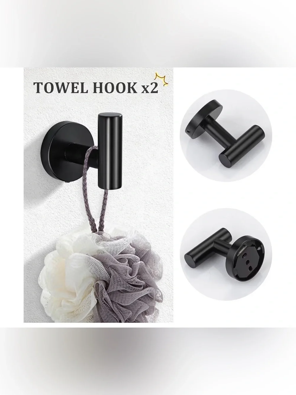 Matte Black Bathroom Hardware Set - 5 Piece